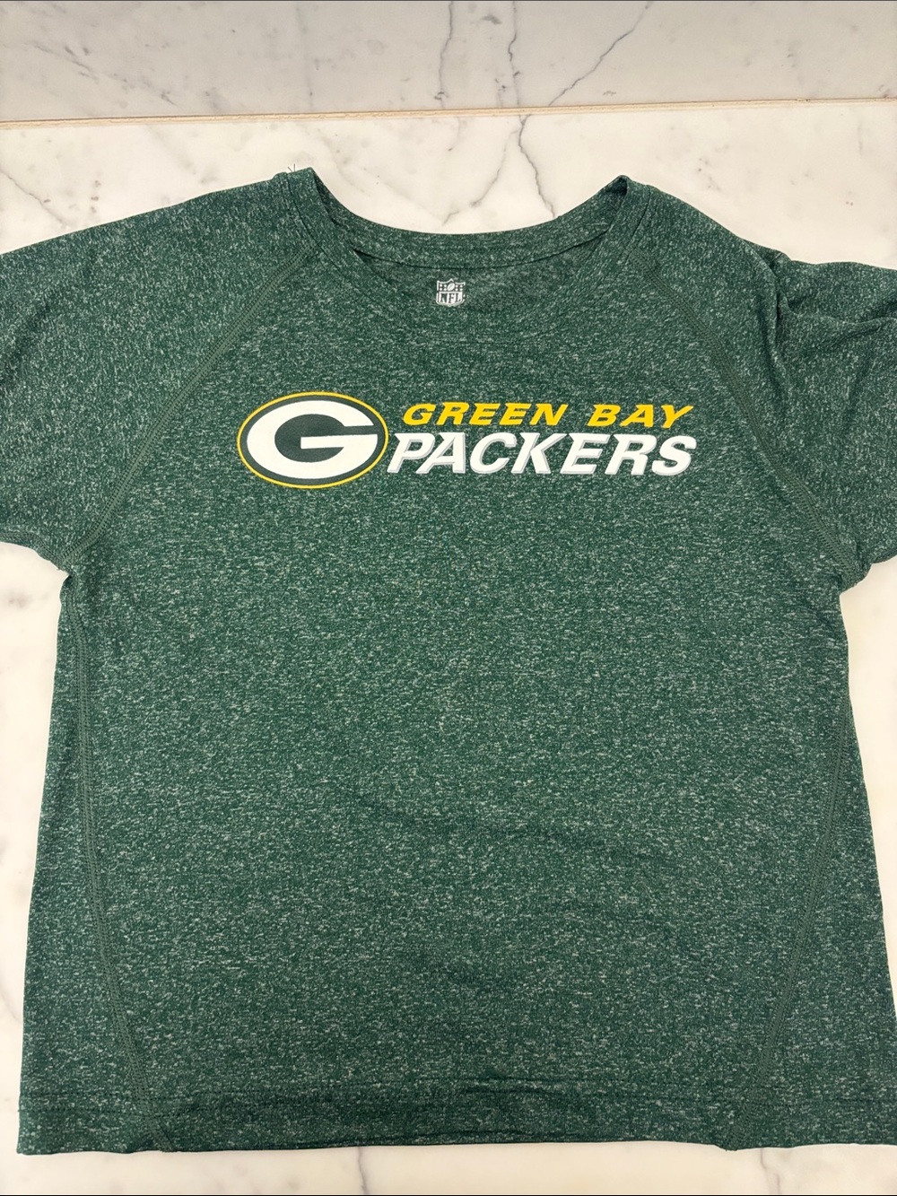 NFL Green Bay Packers Green Heathered Tee with Logo